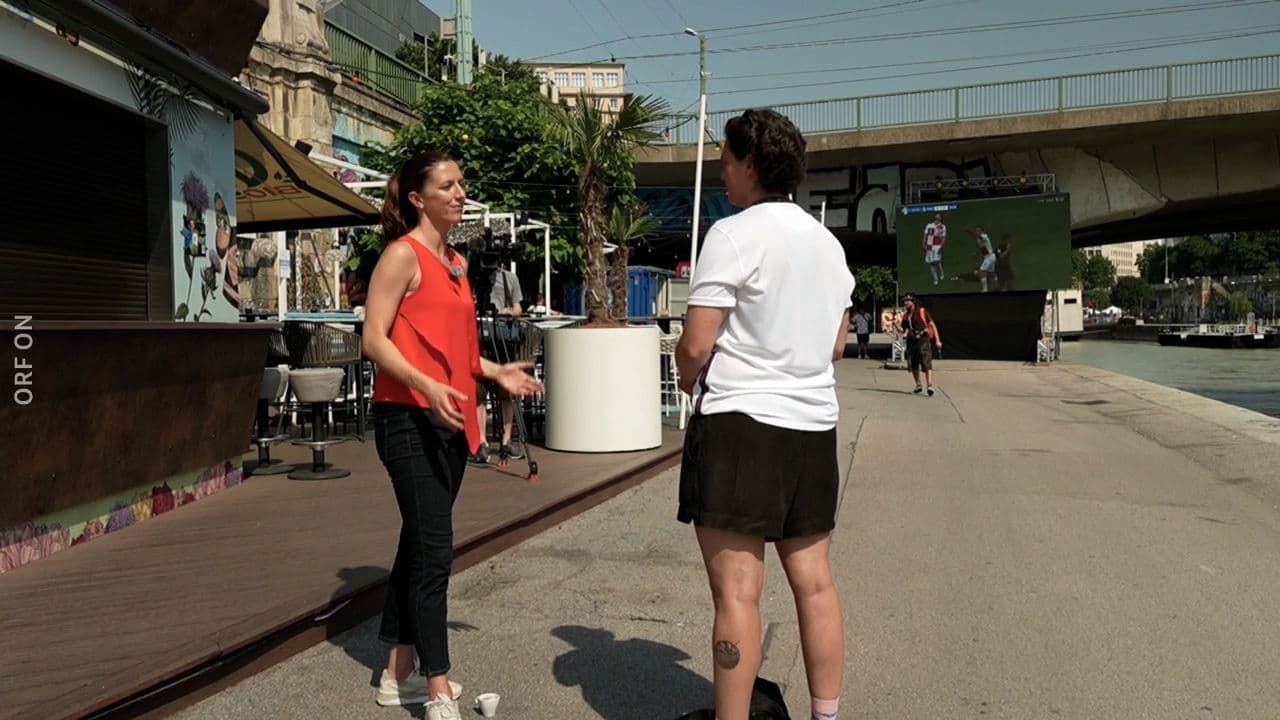 Gespräch auf dem Wiener Donaukanal